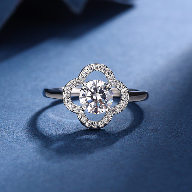 Aria Kleeblatt Charm Satz | Weißgold