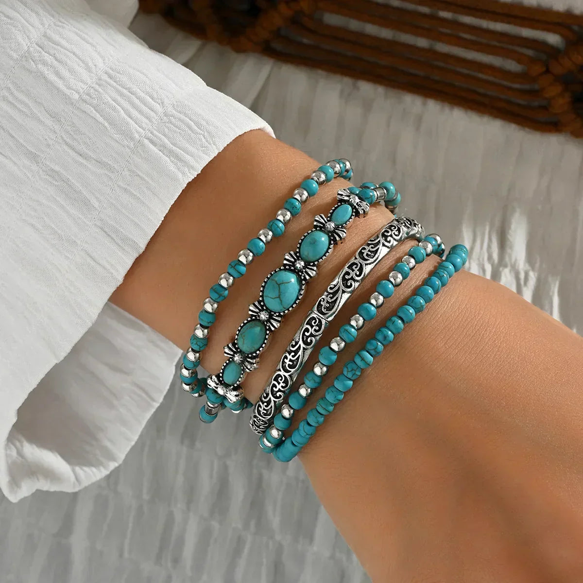 Boho Chic Türkis Perlenarmband Kollektion