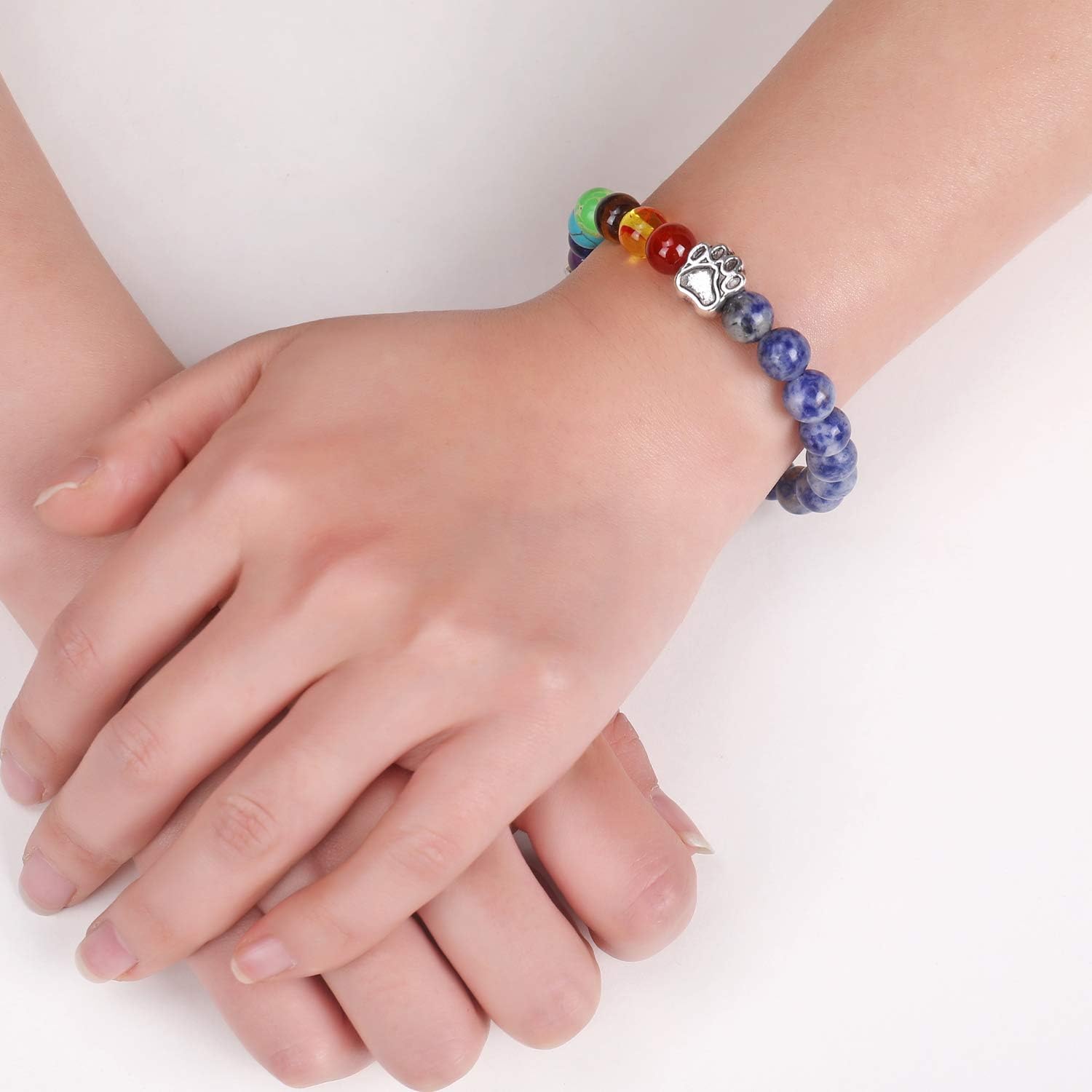 Rainbow Bridge Memorial Armband – 7 Chakra-Perlen Geschenk zum Verlust eines Haustieres