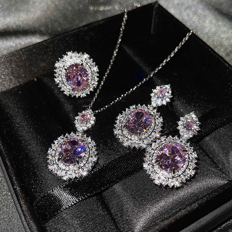 Vespera Aetherin Rot Set | Weißgold