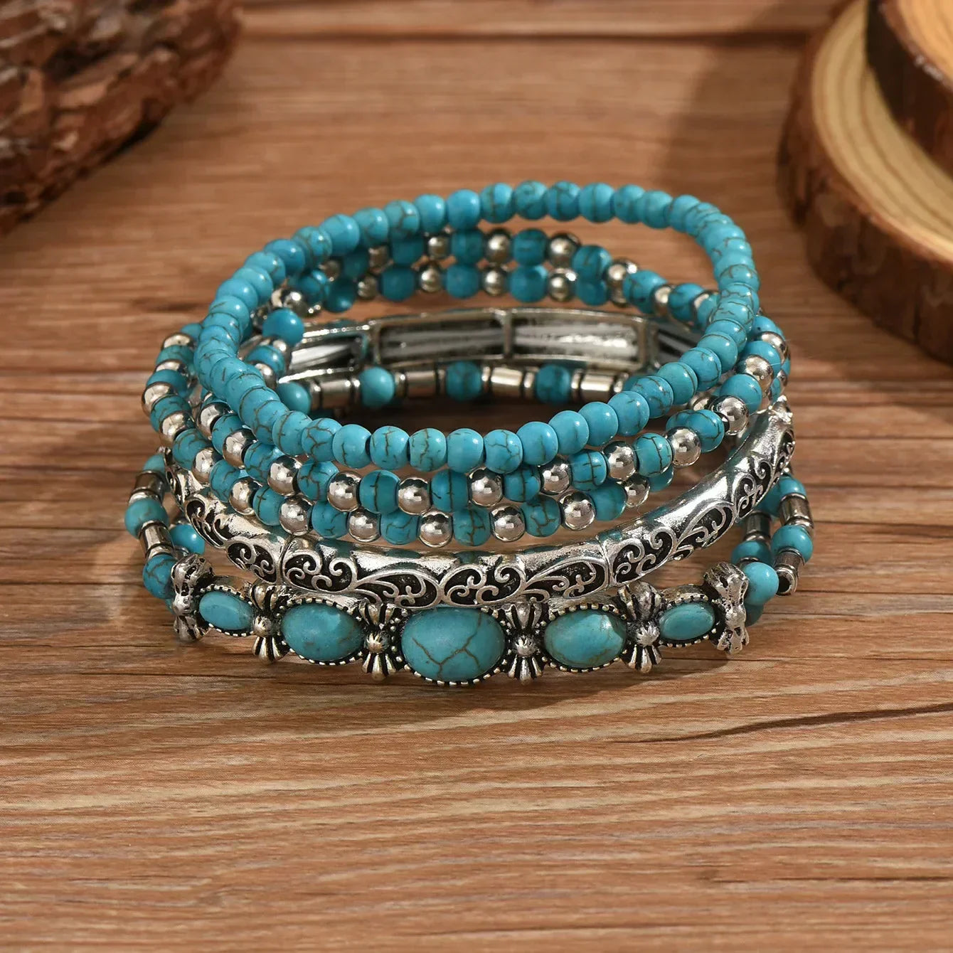 Boho Chic Türkis Perlenarmband Kollektion