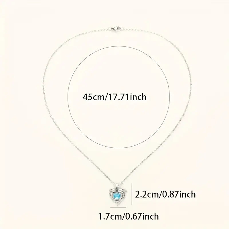 Oceanheart Zwillinge Halskette | Weißgold