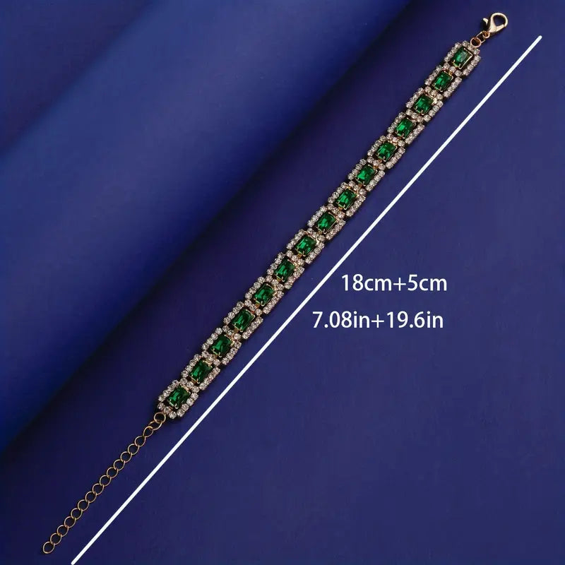 Smaragdgrünes Statement Armband | Gold